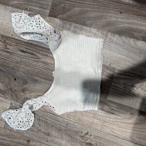 White, Wester, Lacy, H&M, Crop top